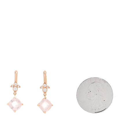 Cartier 18K Pink Gold Diamond Rose Quartz Inde Mysterieuse Earrings 2 of 7