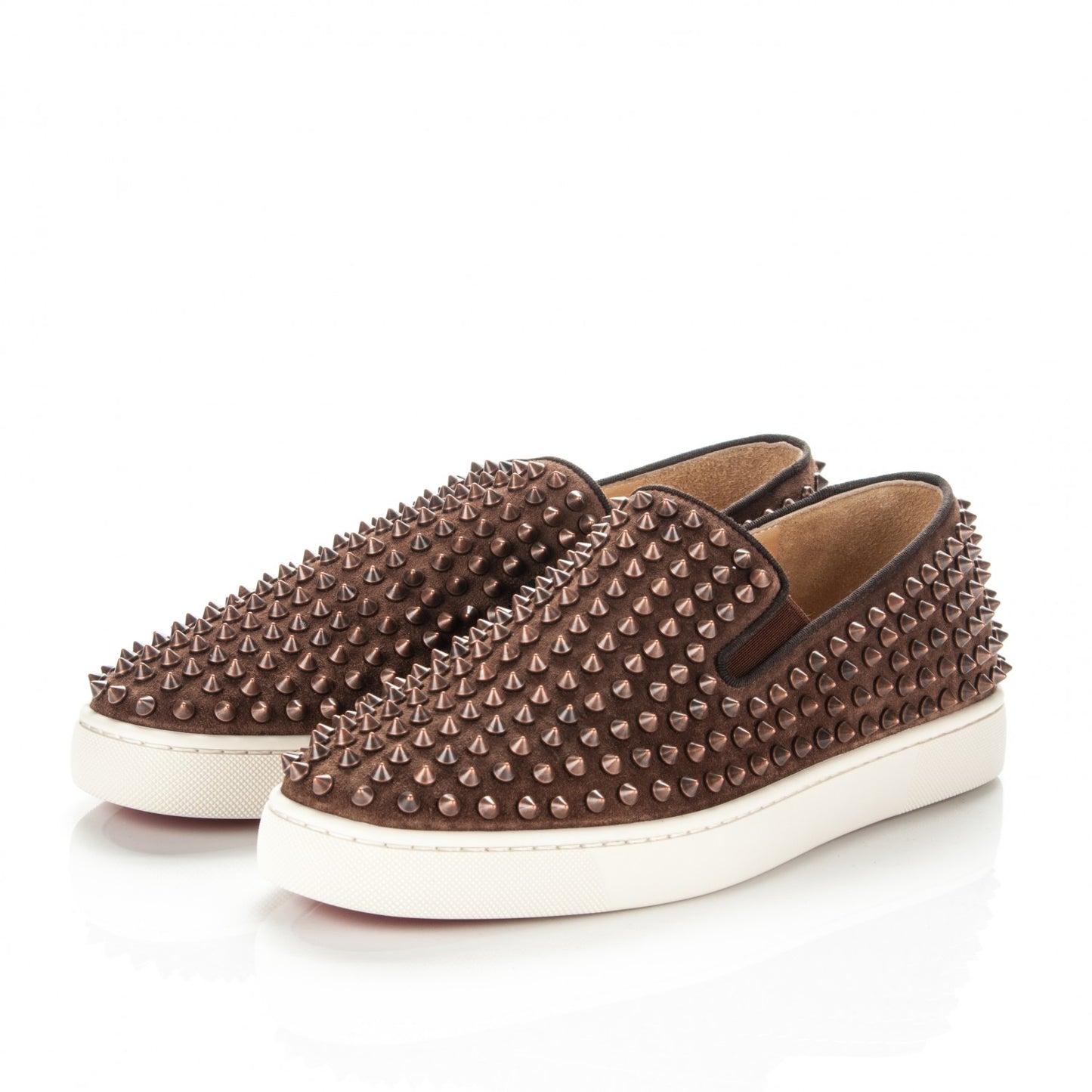 Mens Suede Spikes Roller Boat Flat 41.5 Antique Copper