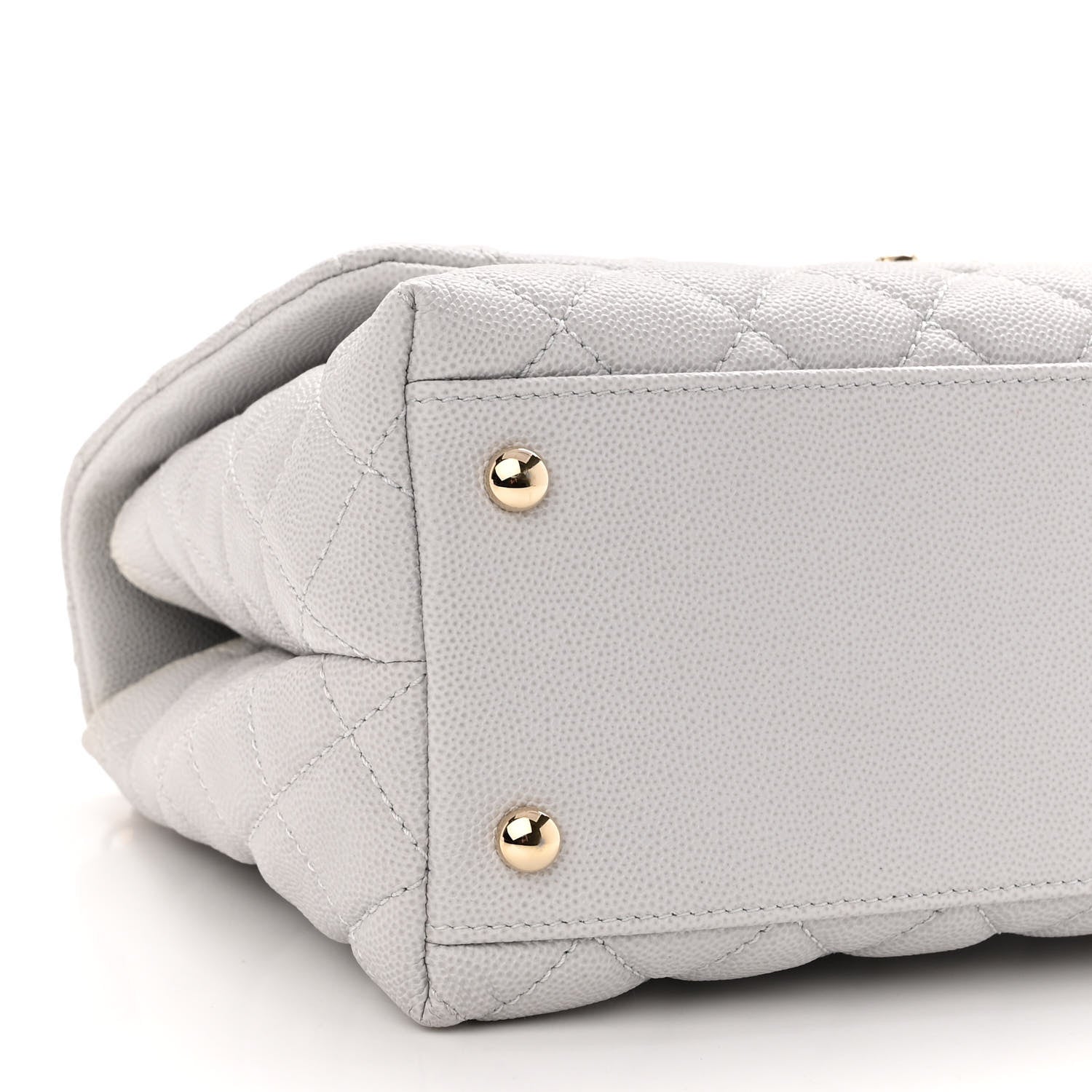 Chanel Caviar Quilted Small Coco Handle Flap Light Grey 8 of 9
