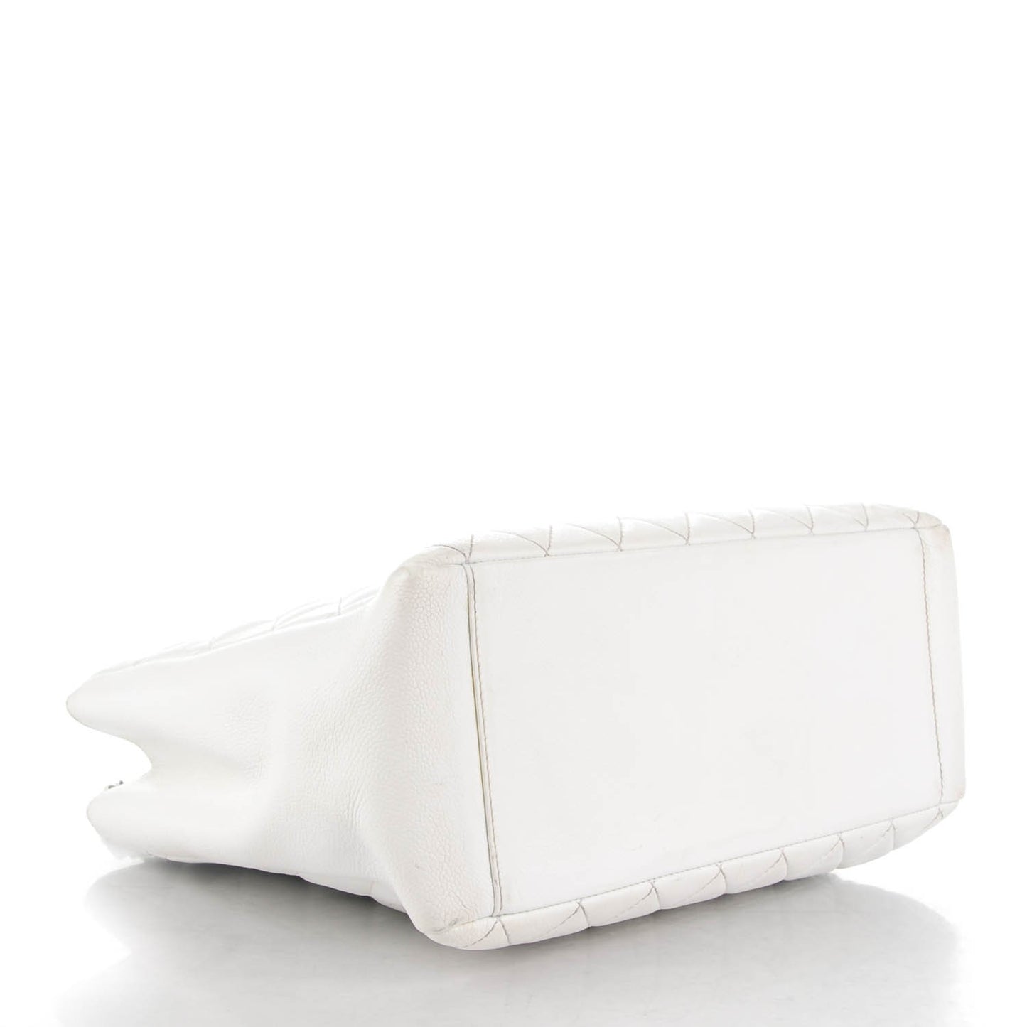 Caviar Quilted Grand Shopping Tote GST White