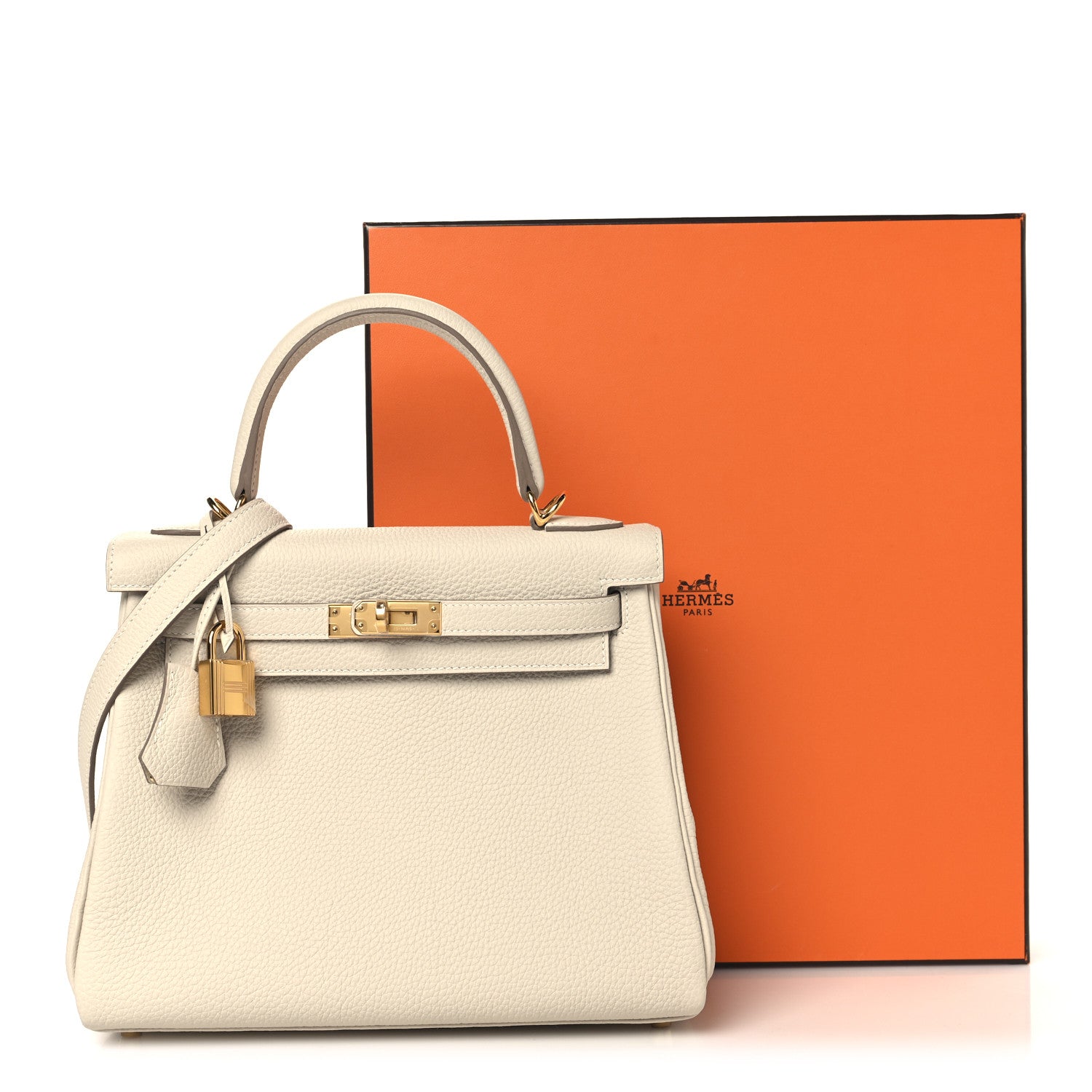 Hermes Togo Kelly Retourne 25 Craie 13 of 13