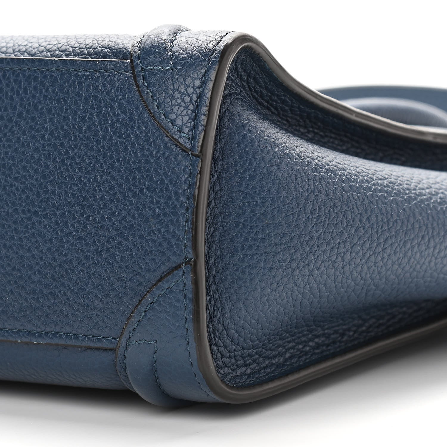 Celine Drummed Calfskin Nano Luggage Indigo 8 of 13