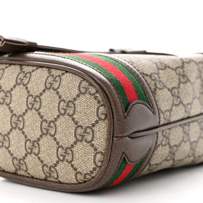 Gucci GG Supreme Monogram Web Mini Ophidia Bucket Bag Brown 10 of 11