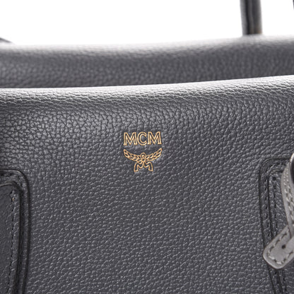 MCM Grained Calfskin Medium Milla Tote Phantom Grey 6 of 11