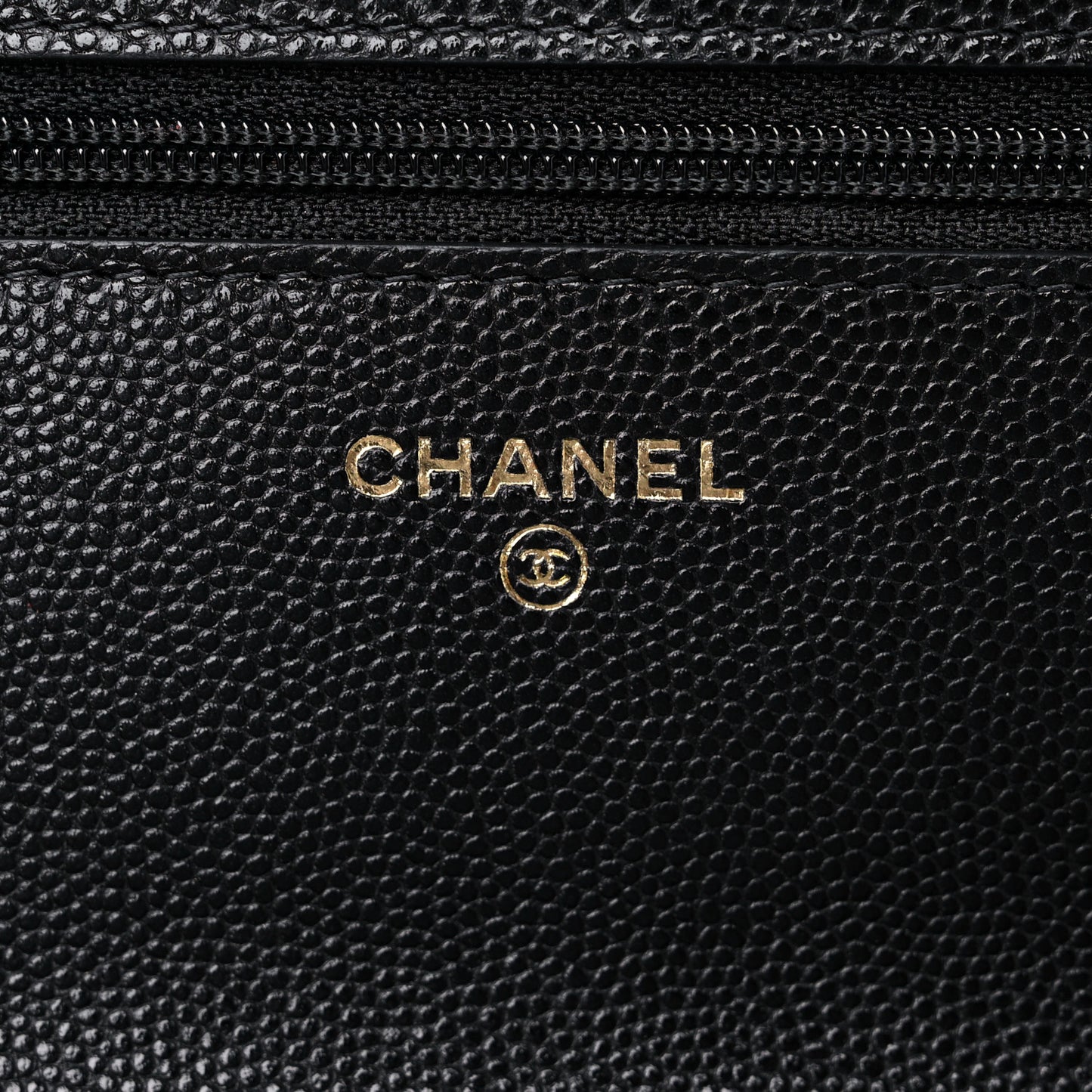 Caviar Quilted French New Wave Chain CC Wallet On Chain WOC Black