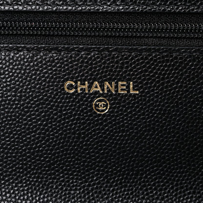 Chanel Caviar Quilted French New Wave Chain CC Wallet On Chain WOC Black 6 of 11