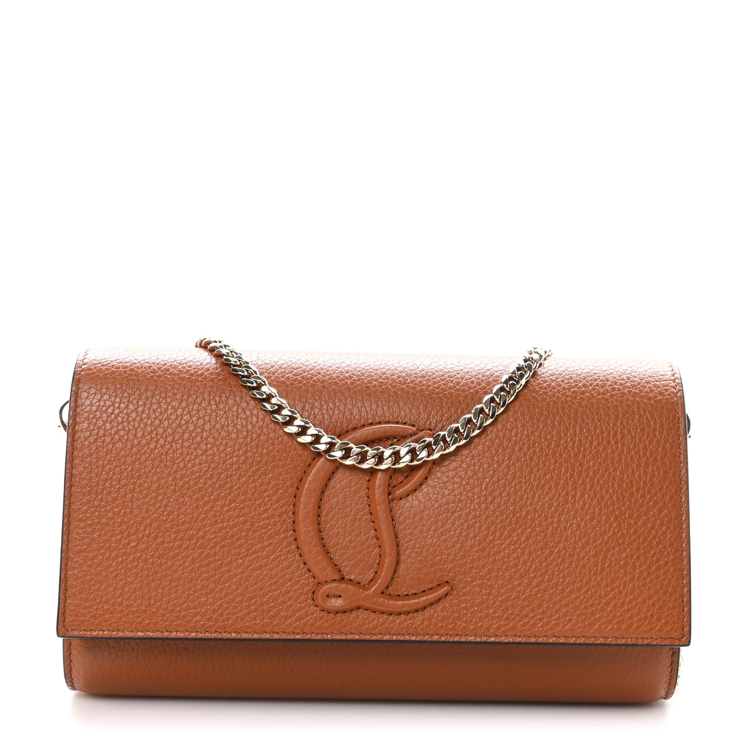 Christian Louboutin Grained Calfskin By My Side Wallet On Chain Cuoio 1 of 11