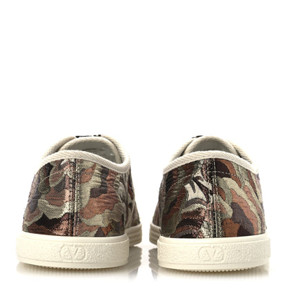 Valentino Garavani Metallic Jacquard Apres L'hiver Womens Bay By Bay Sneakers 38.5 Ivory 6 of 11