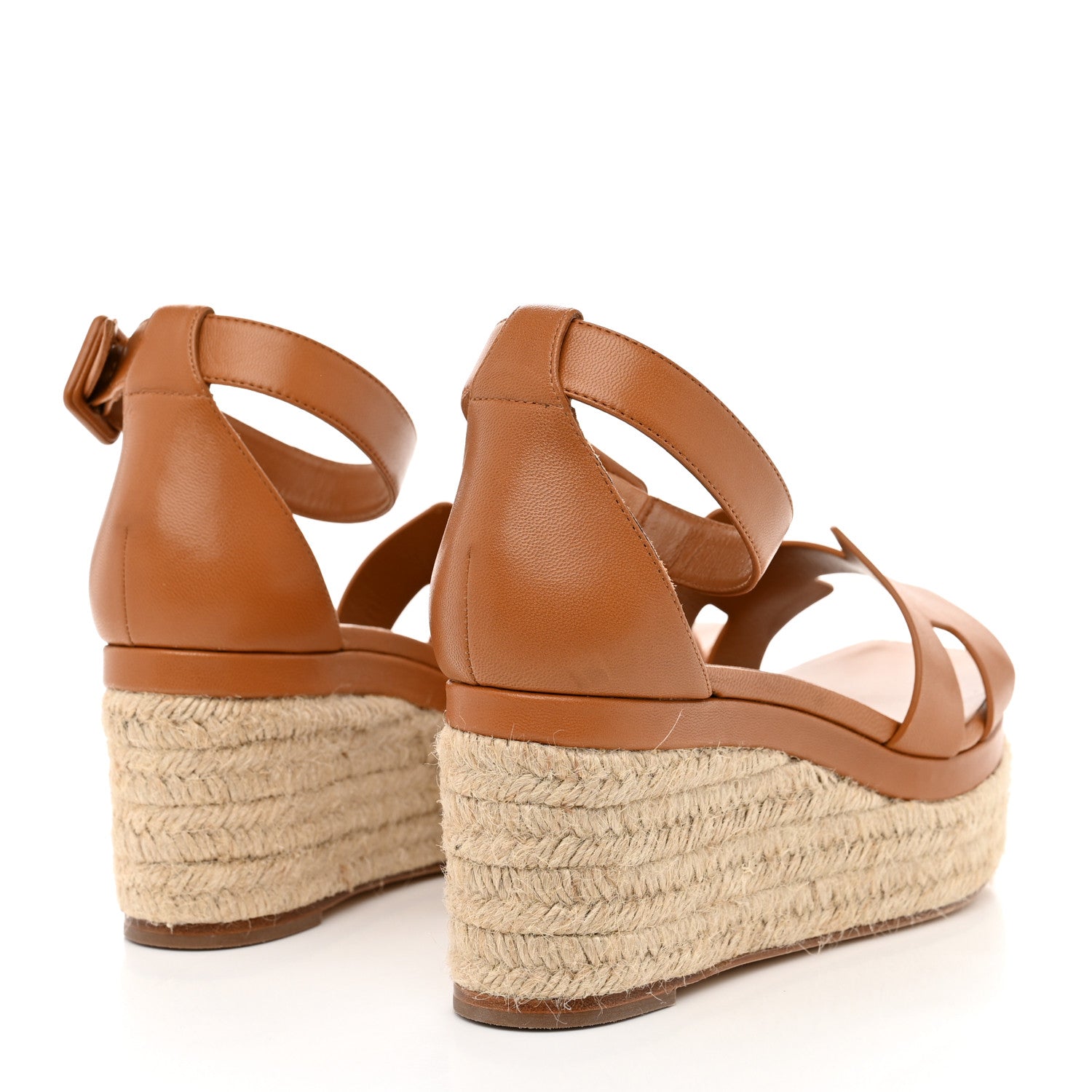 Hermes Goatskin Elda Espadrille Wedge Sandals 39 Natural 4 of 9
