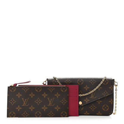 Louis Vuitton Monogram Pochette Felicie Chain Wallet Fuchsia 1 of 14