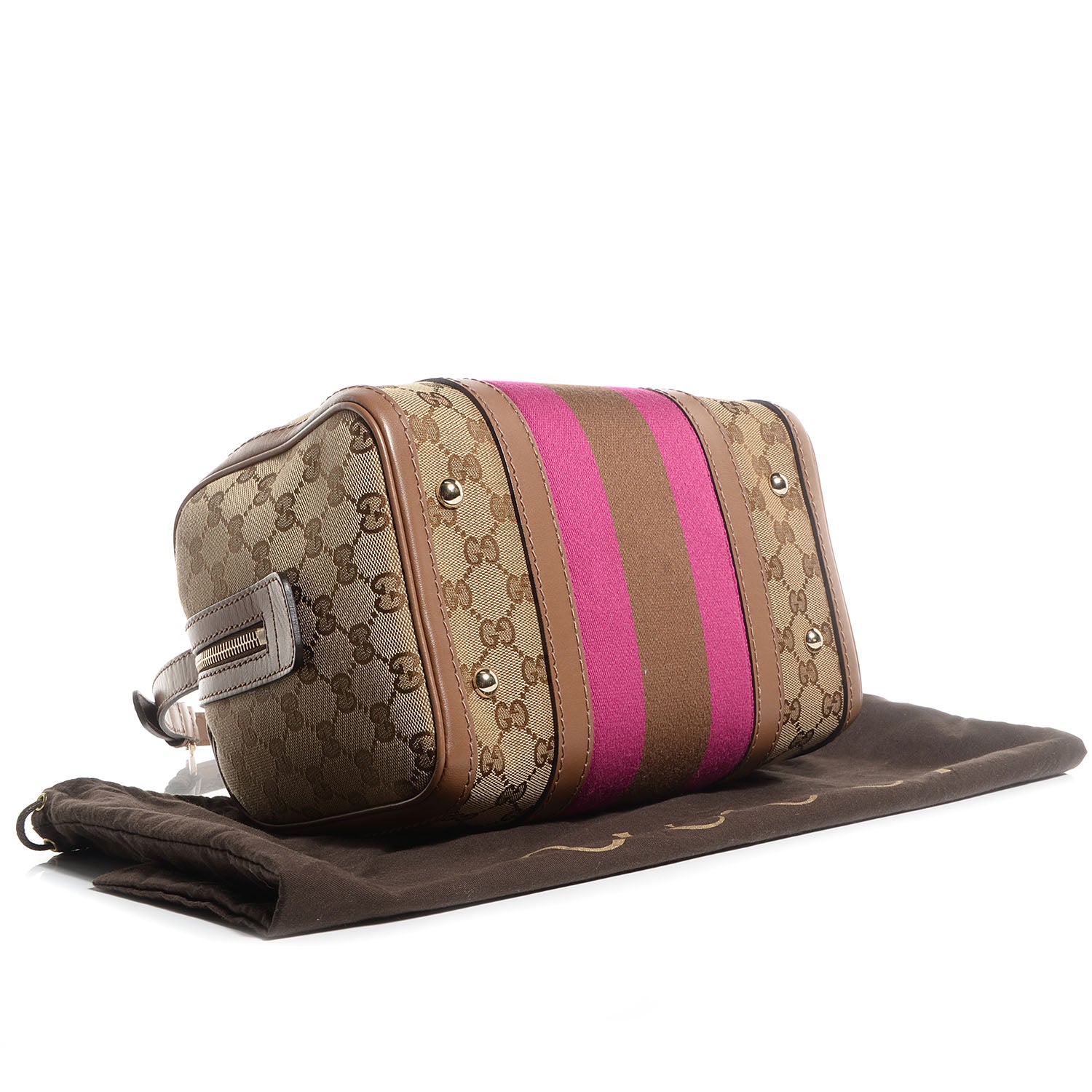 Gucci Monogram Vintage Web Small Boston Maple Brown 4 of 7