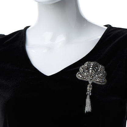 Gucci Crystal Shell Brooch Silver 2 of 4