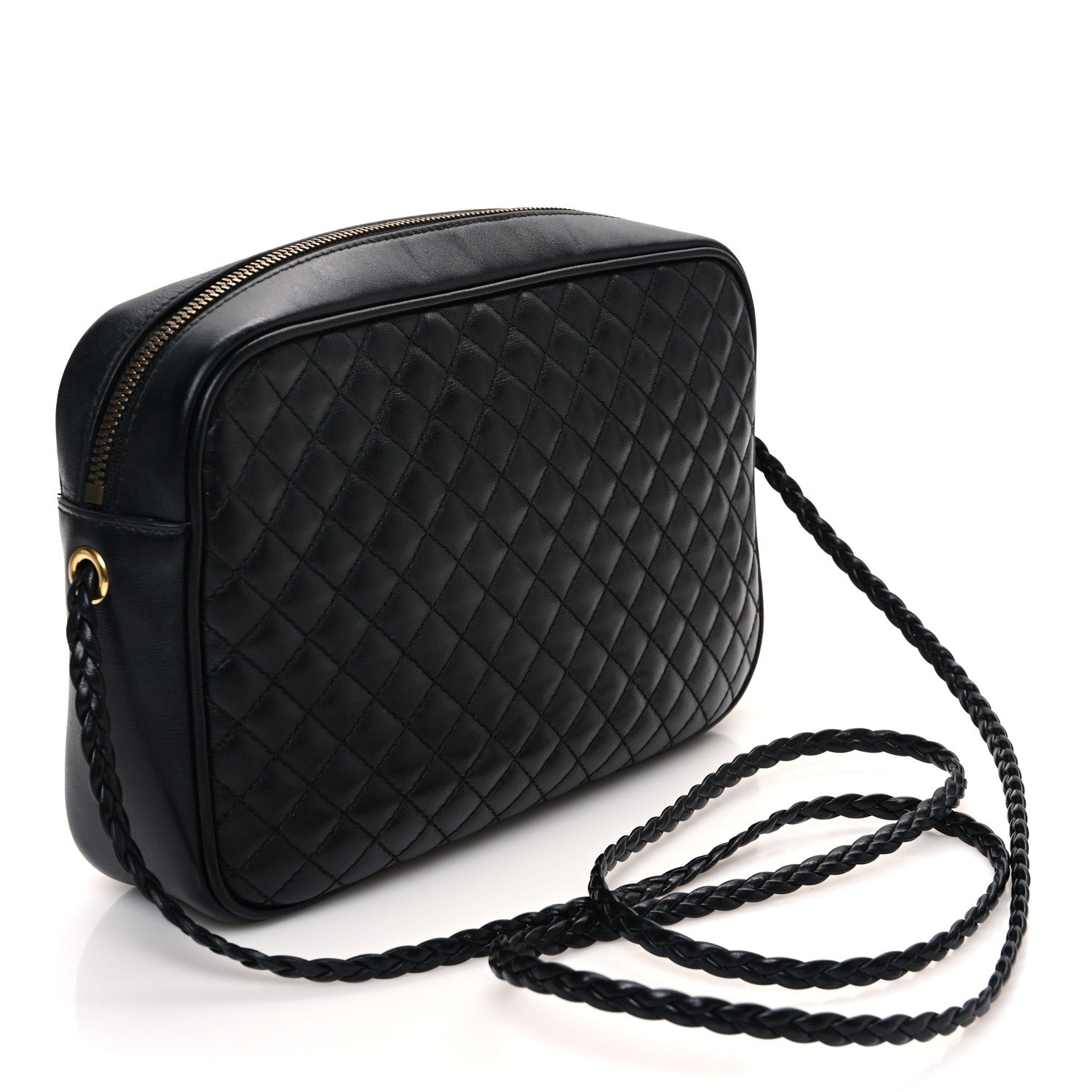 Gucci Calfskin Web Trapuntata Small GG Shoulder Bag Black 3 of 13