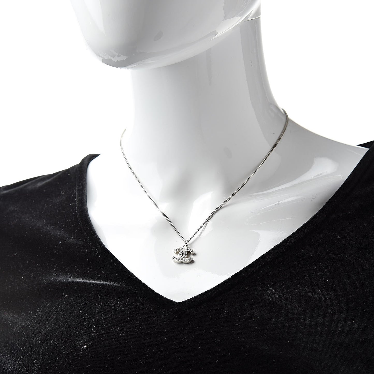 Crystal Timeless CC Necklace Silver
