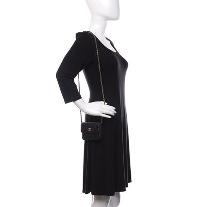 Chanel Lambskin Quilted Pearl Crush Clutch With Chain Black 2 of 12