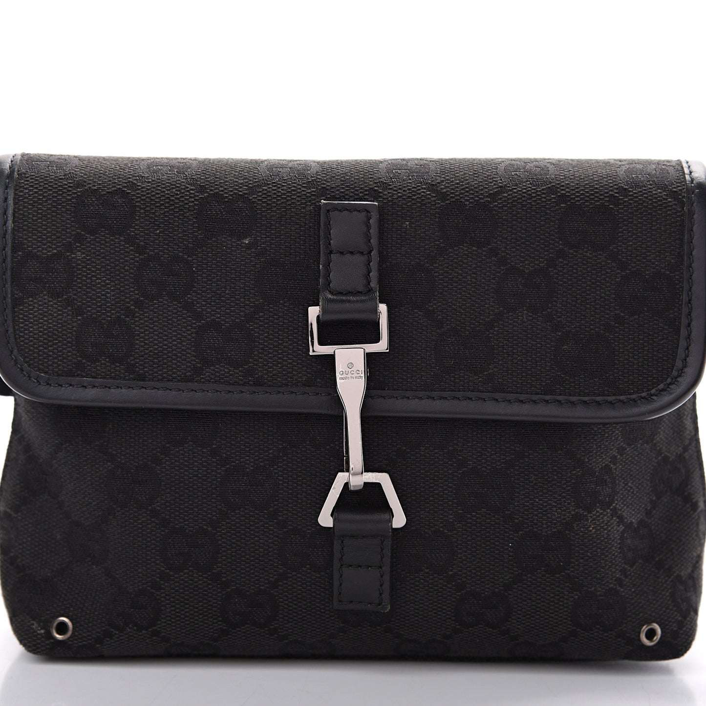 GG Monogram Web Flight Belt Bag Black