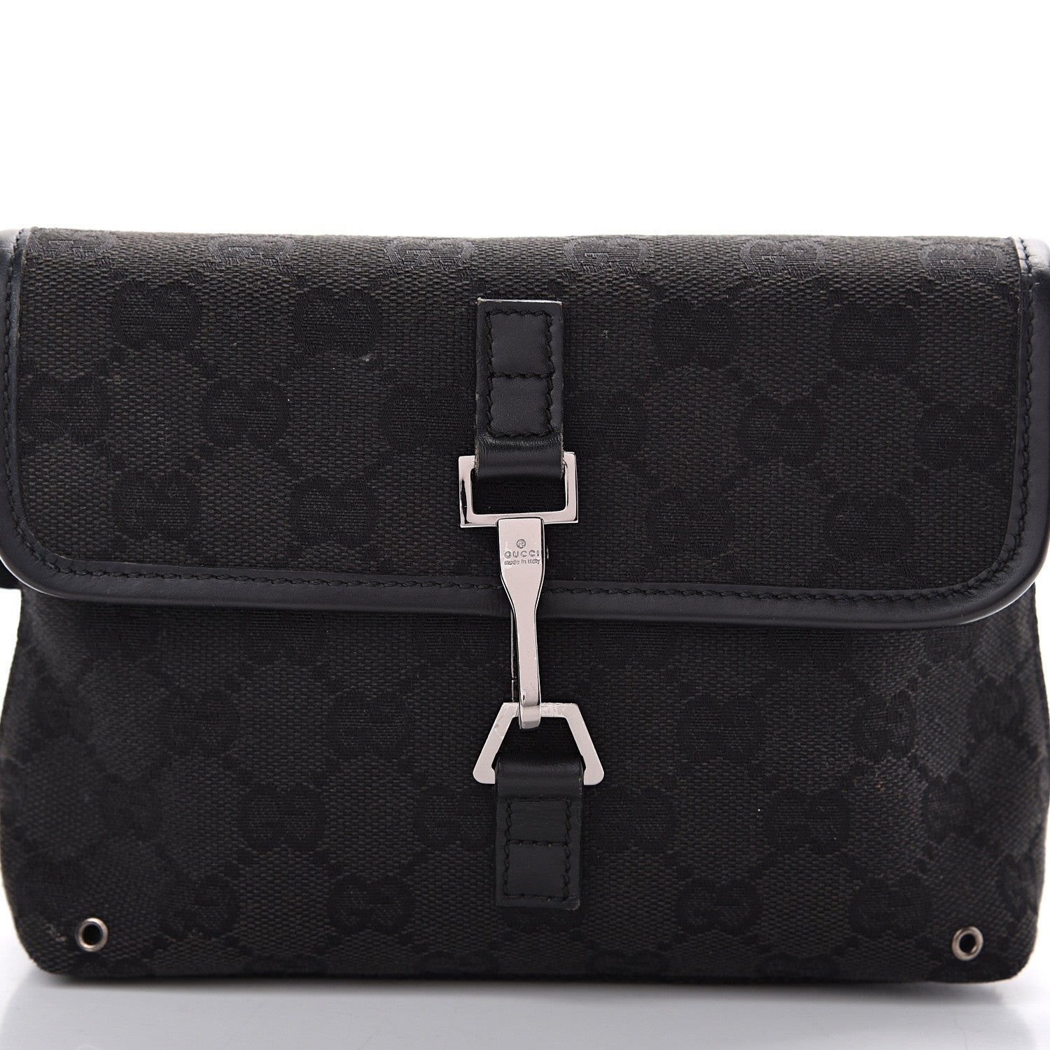 Gucci GG Monogram Web Flight Belt Bag Black 9 of 15