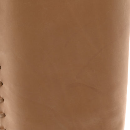 Chanel Lambskin Lace Up Cap Toe High Boots 37 Beige Black 11 of 12