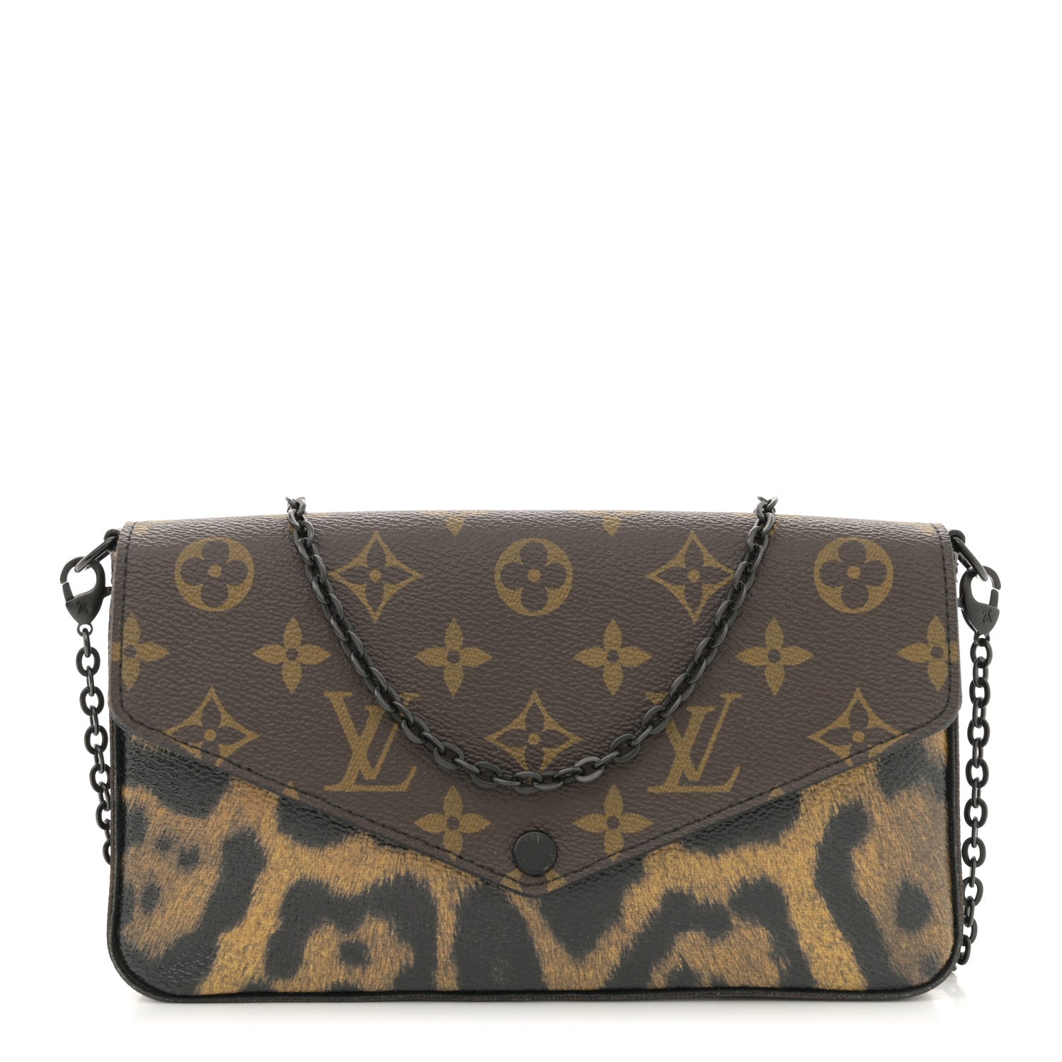 Louis Vuitton Monogram Animal Print Pochette Felicie Chain Wallet 1 of 13