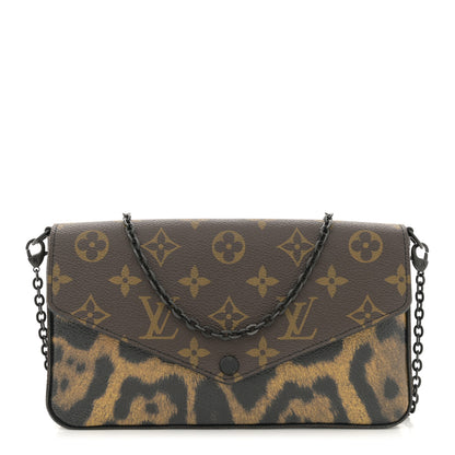 Louis Vuitton Monogram Animal Print Pochette Felicie Chain Wallet 1 of 13