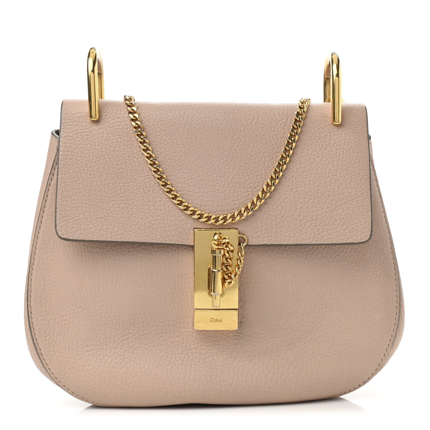 Chloe Grained Lambskin Mini Drew Shoulder Bag Cement Pink 1 of 11
