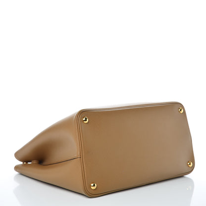 Prada Saffiano Cuir Large Double Bag Caramel Fuoco 4 of 17
