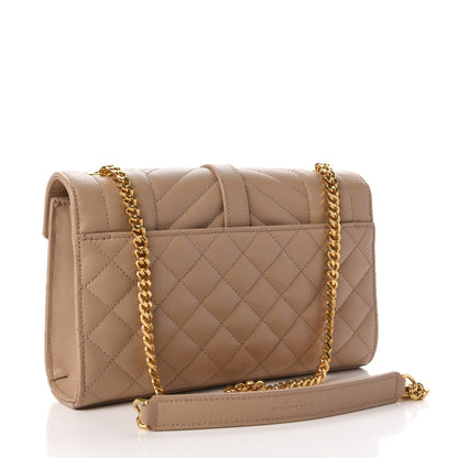 Saint Laurent Grain De Poudre Textured Mixed Matelasse Triquilt Small Monogram Satchel Cork 3 of 9