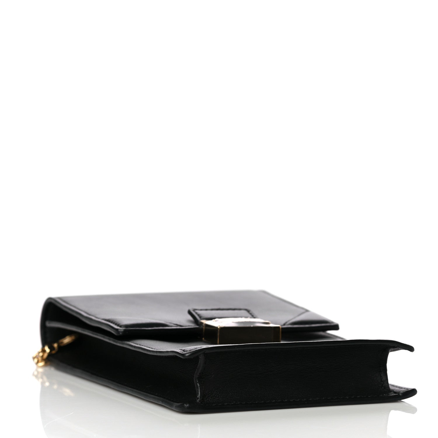 Fendi Vitello Grace Matte Kan U Vertical Wallet On Chain Black 4 of 11