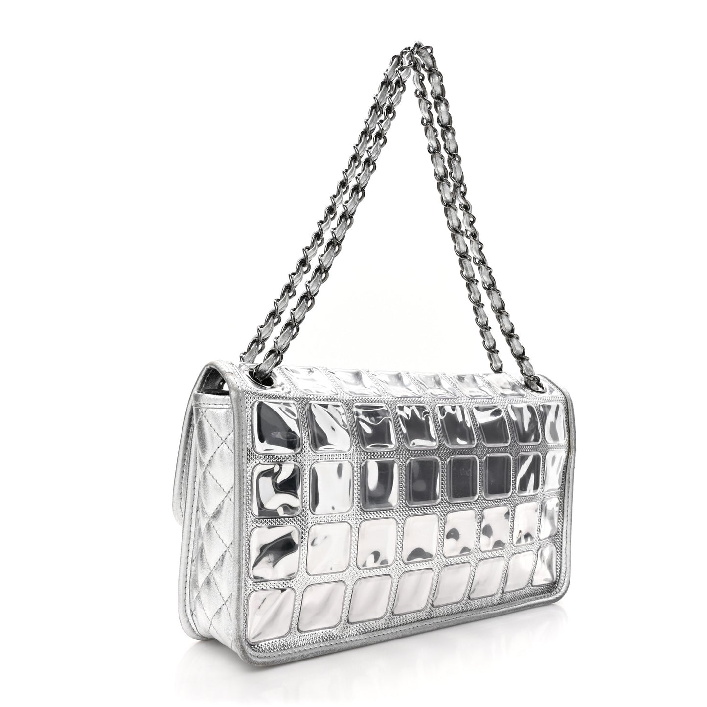 Vinyl Large Ice Cube Flap Silver