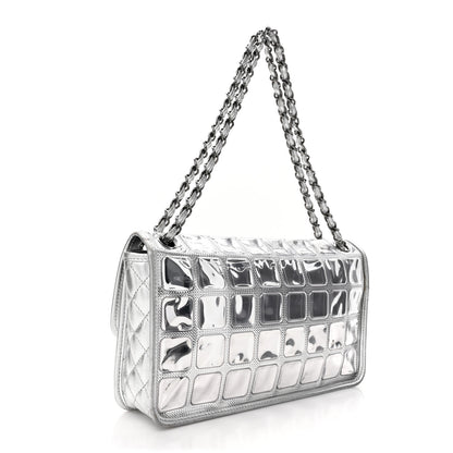 Chanel Vinyl Large Ice Cube Flap Silver 3 of 19