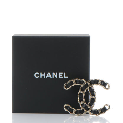 Chanel Lambskin Chain CC Brooch Black Gold 5 of 5