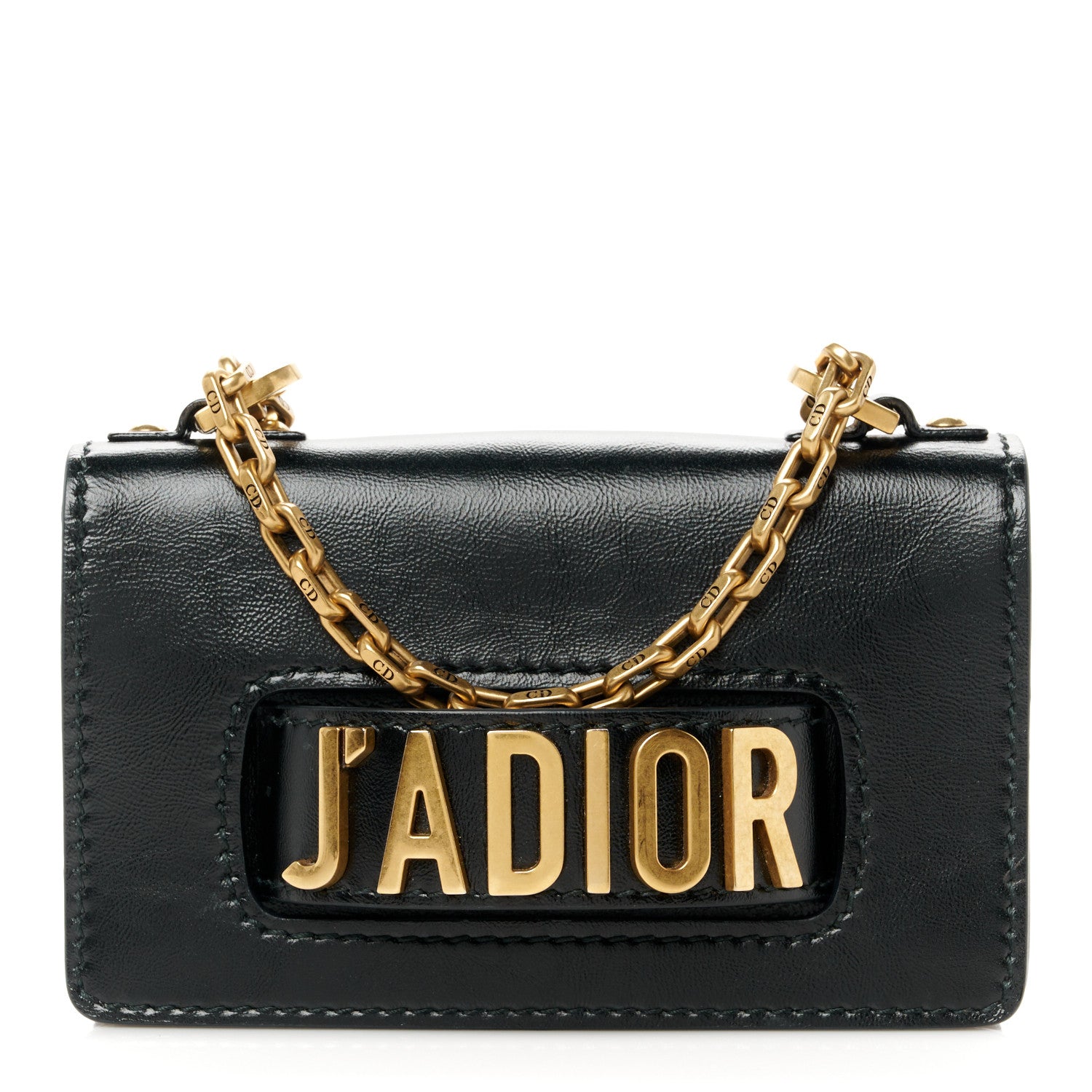 Christian Dior Crinkled Calfskin Mini J'Adior Chain Flap Bag Black 1 of 10