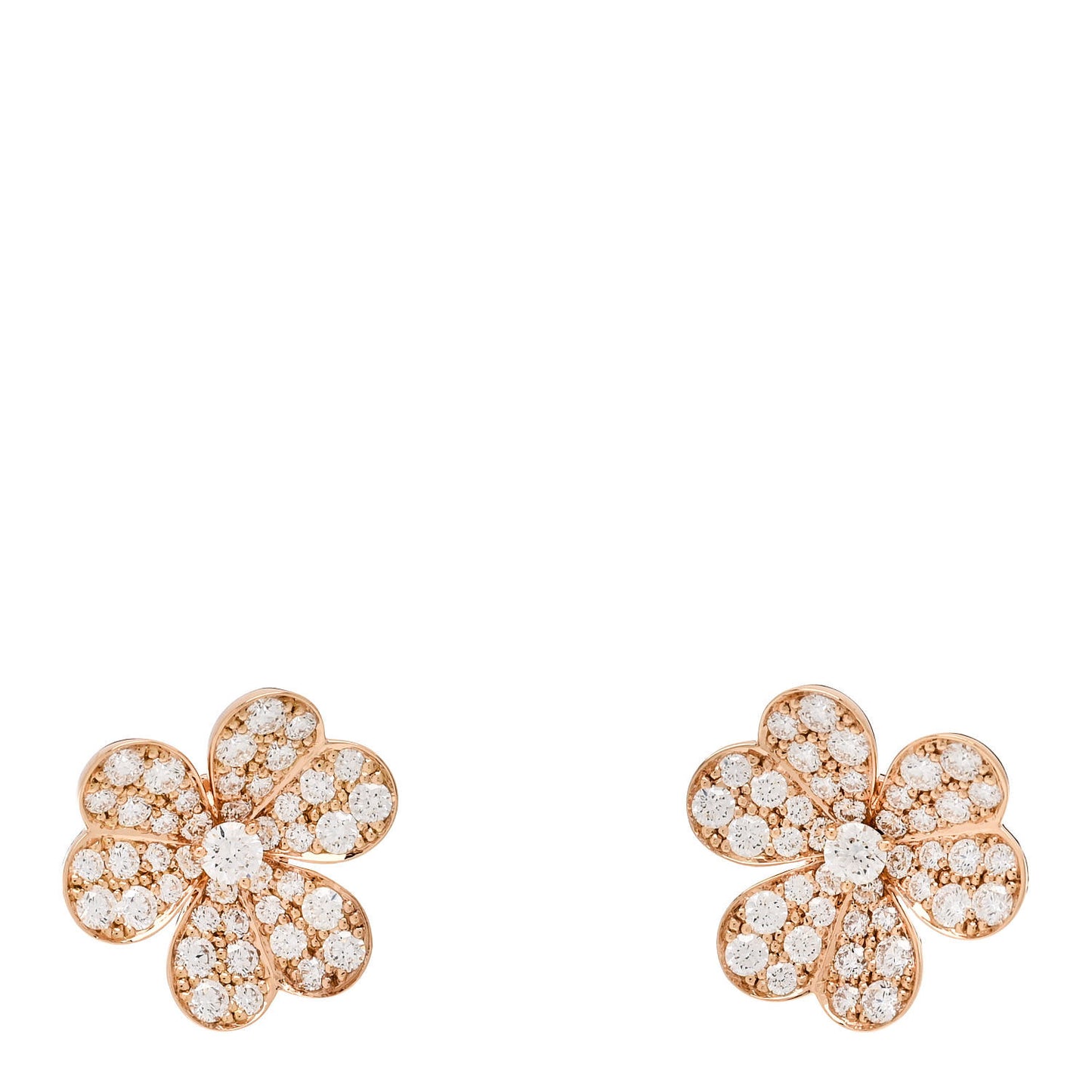 18K Rose Gold Diamond Small Frivole Pave Earrings