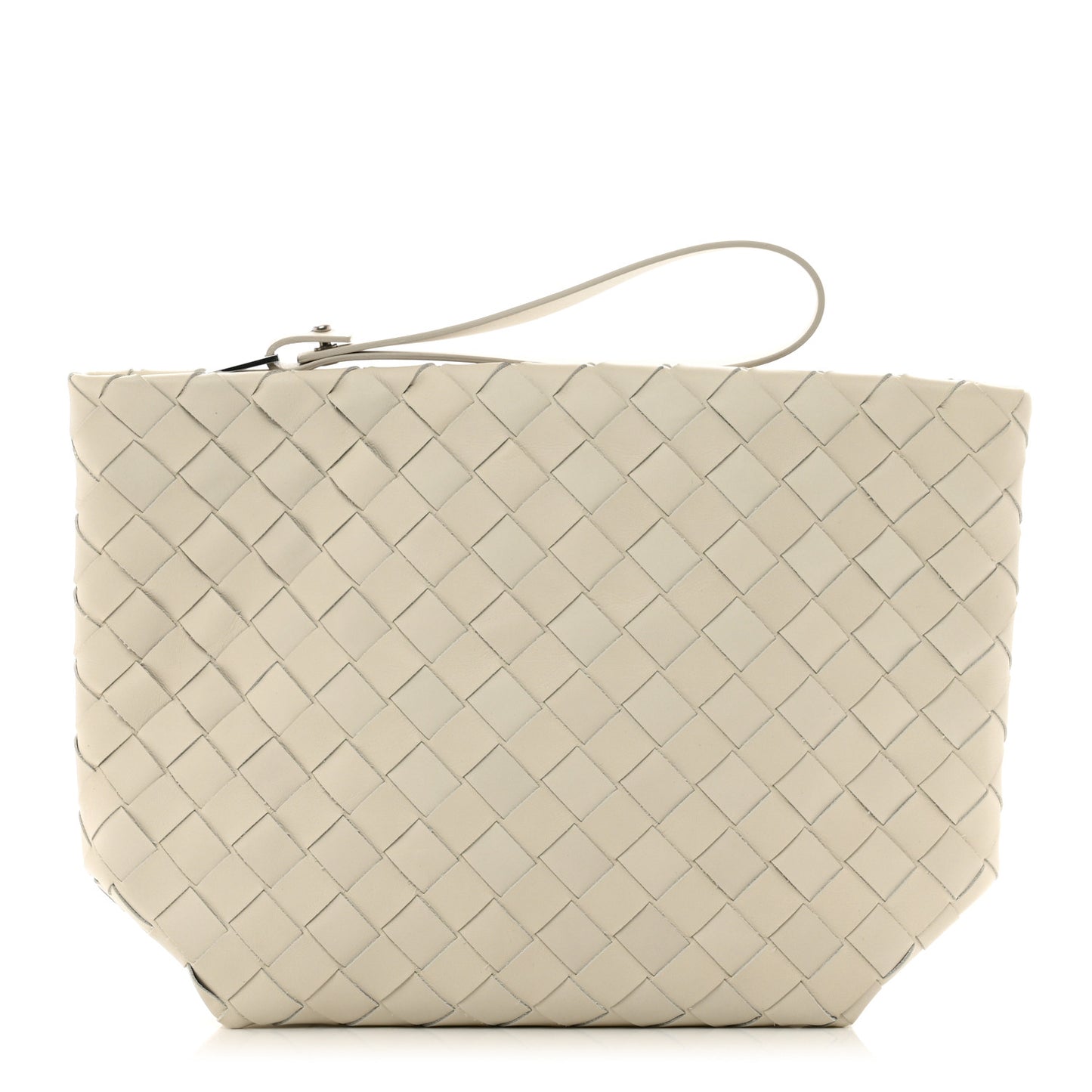 Nappa Intrecciato Wristlet Pouch Clutch Plaster