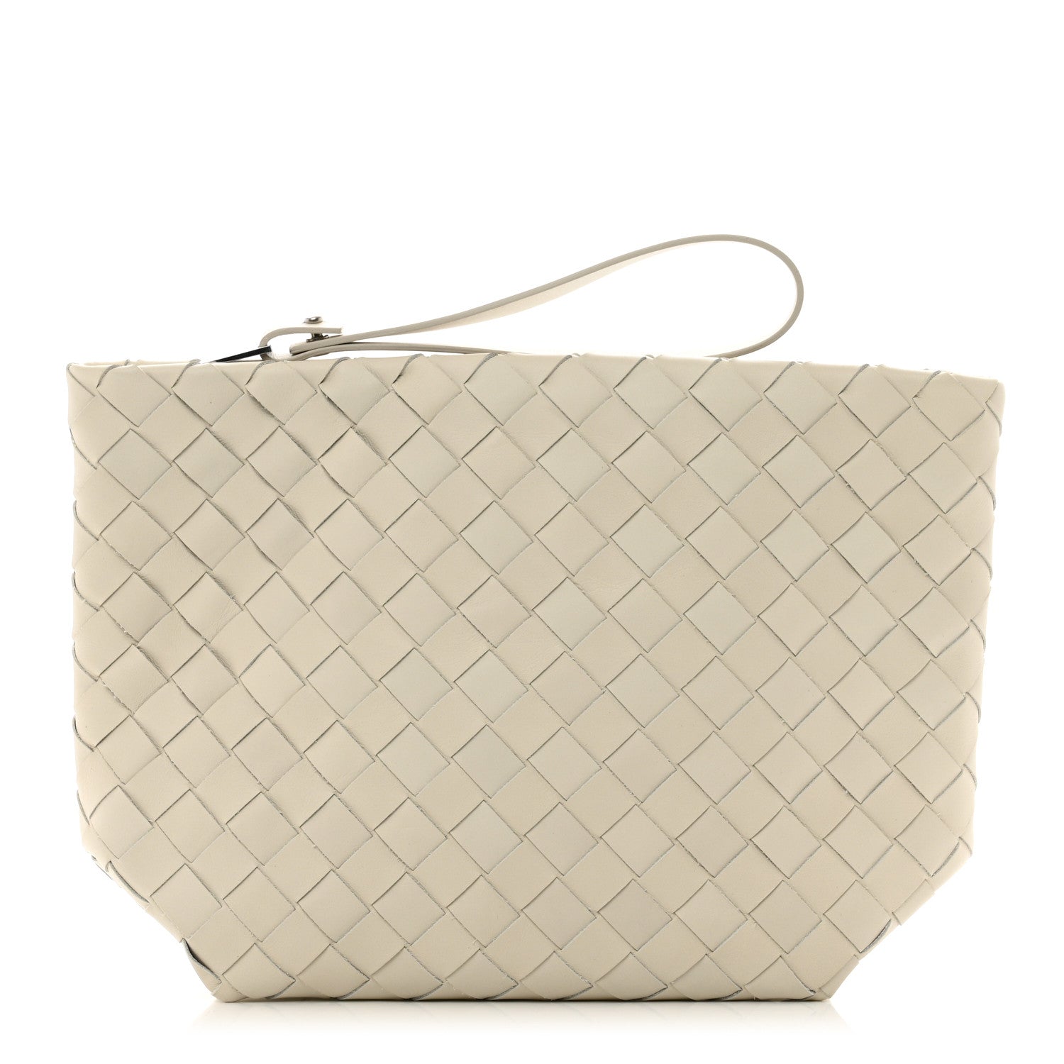 Bottega Veneta Nappa Intrecciato Wristlet Pouch Clutch Plaster 1 of 7