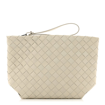 Bottega Veneta Nappa Intrecciato Wristlet Pouch Clutch Plaster 1 of 7