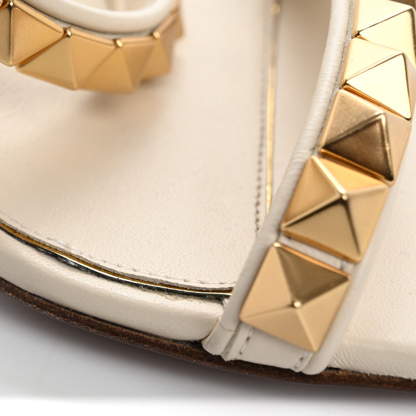 Calfskin Rockstud No Limit High-Heel Sandals 39.5 Light Ivory