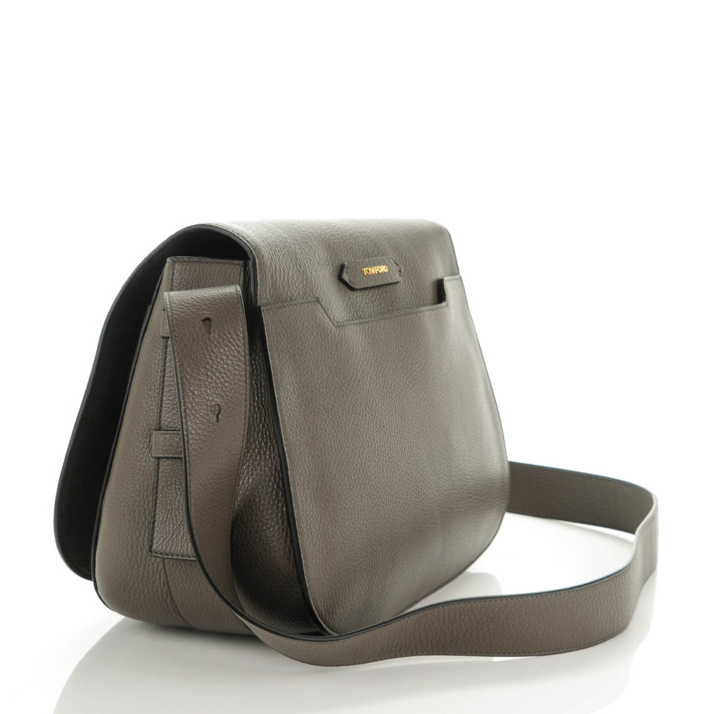 Grained Calfskin Soft Jennifer Saddle Bag Graphite