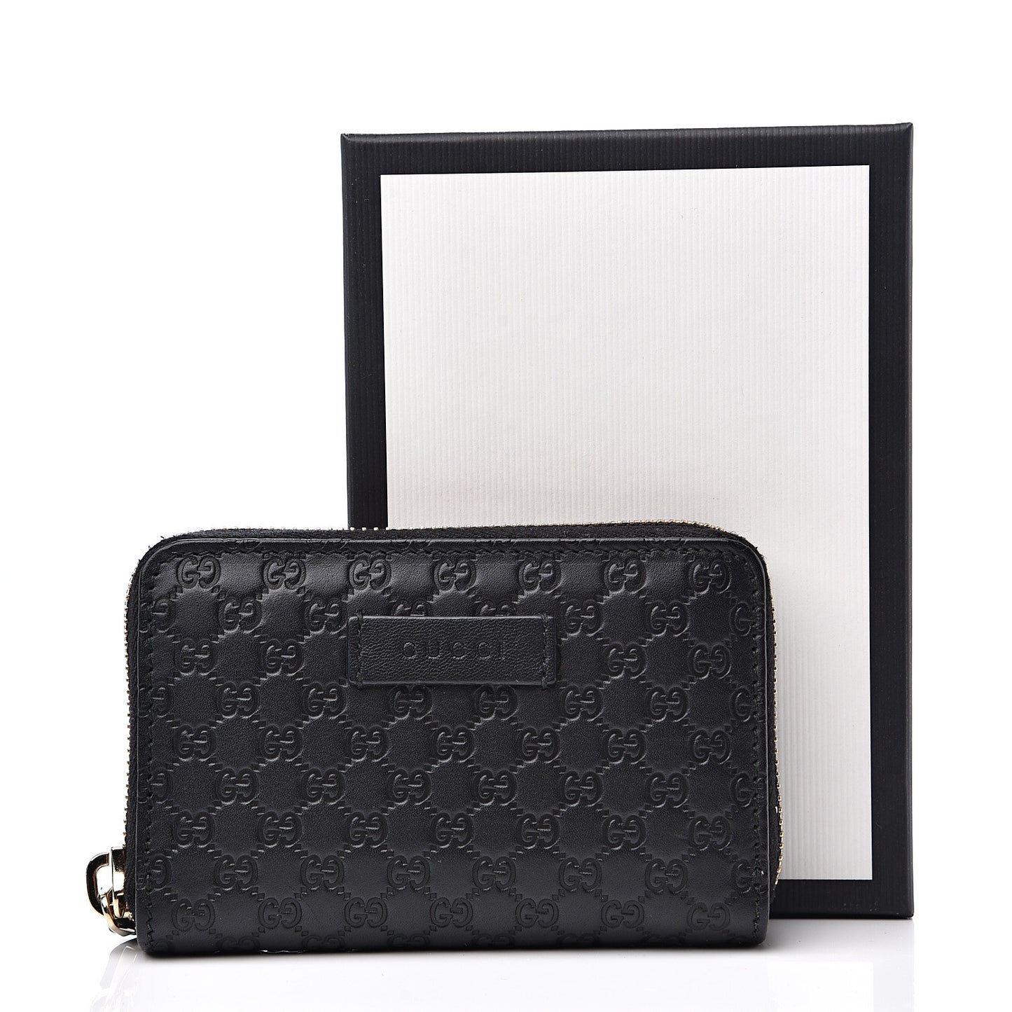 Microguccissima Zip Around Card Case Black