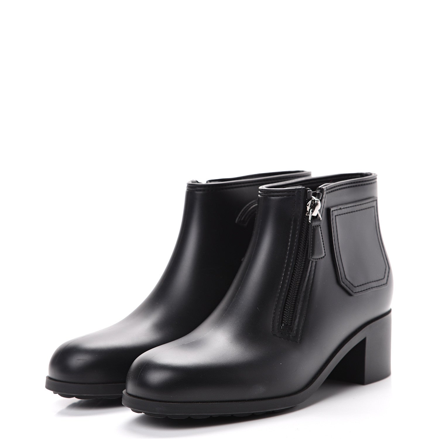 Chanel PVC CC Short Boots 38 Black 3 of 8