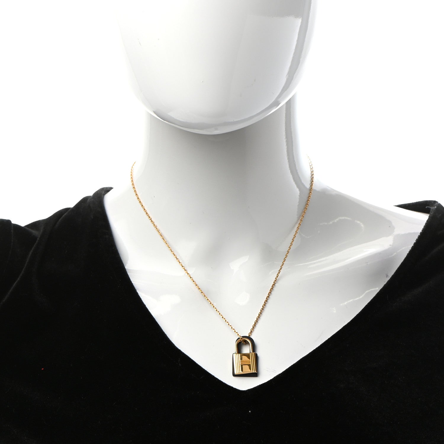 Hermes Swift Small O'Kelly Pendant Necklace Black 2 of 6