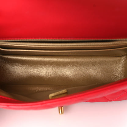 Chanel Lambskin Quilted Mini Rectangular Pearl Crush Flap Red 5 of 9