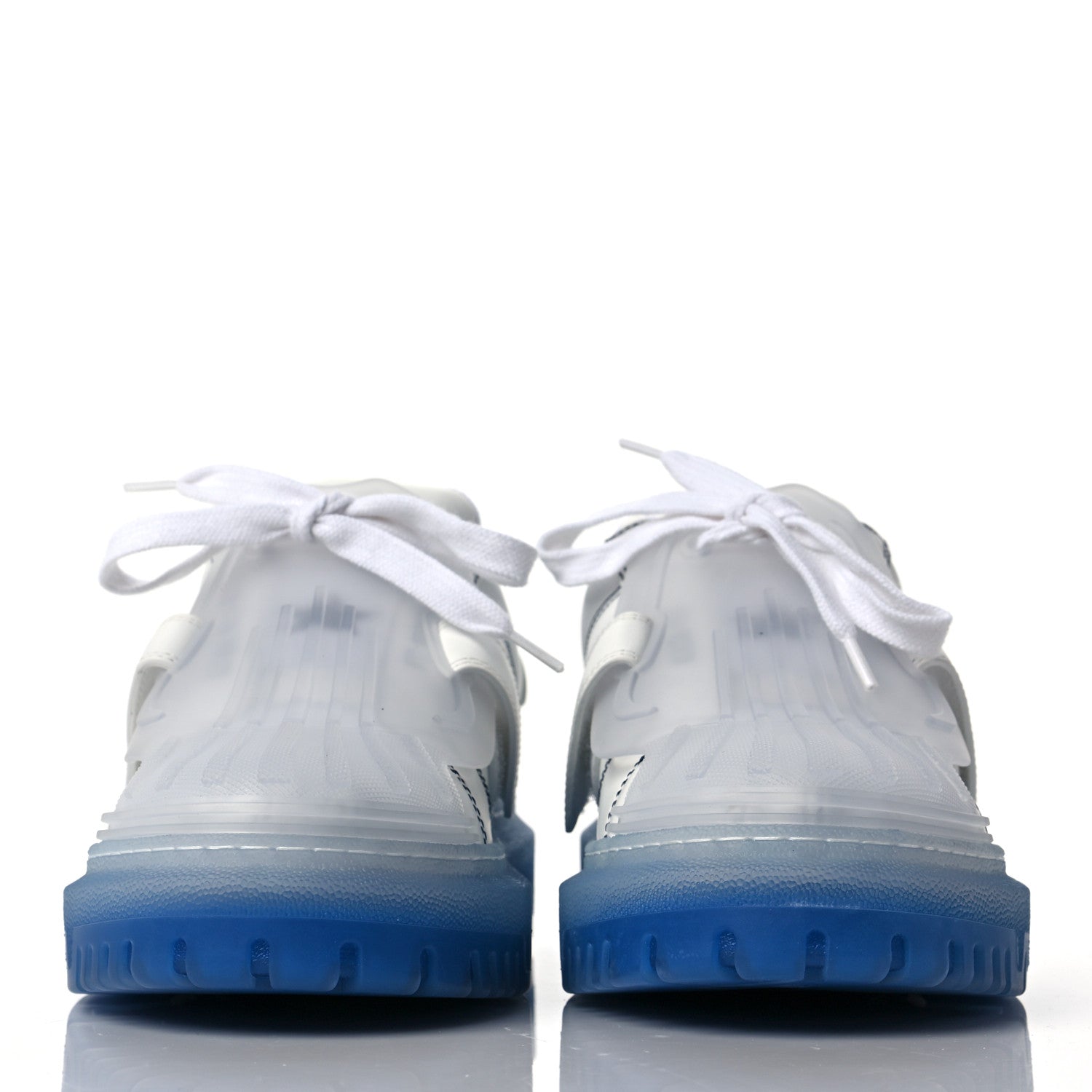 Christian Dior Calfskin Clear Rubber Dior-ID Platform Sneakers 39 White Deep Blue 2 of 9