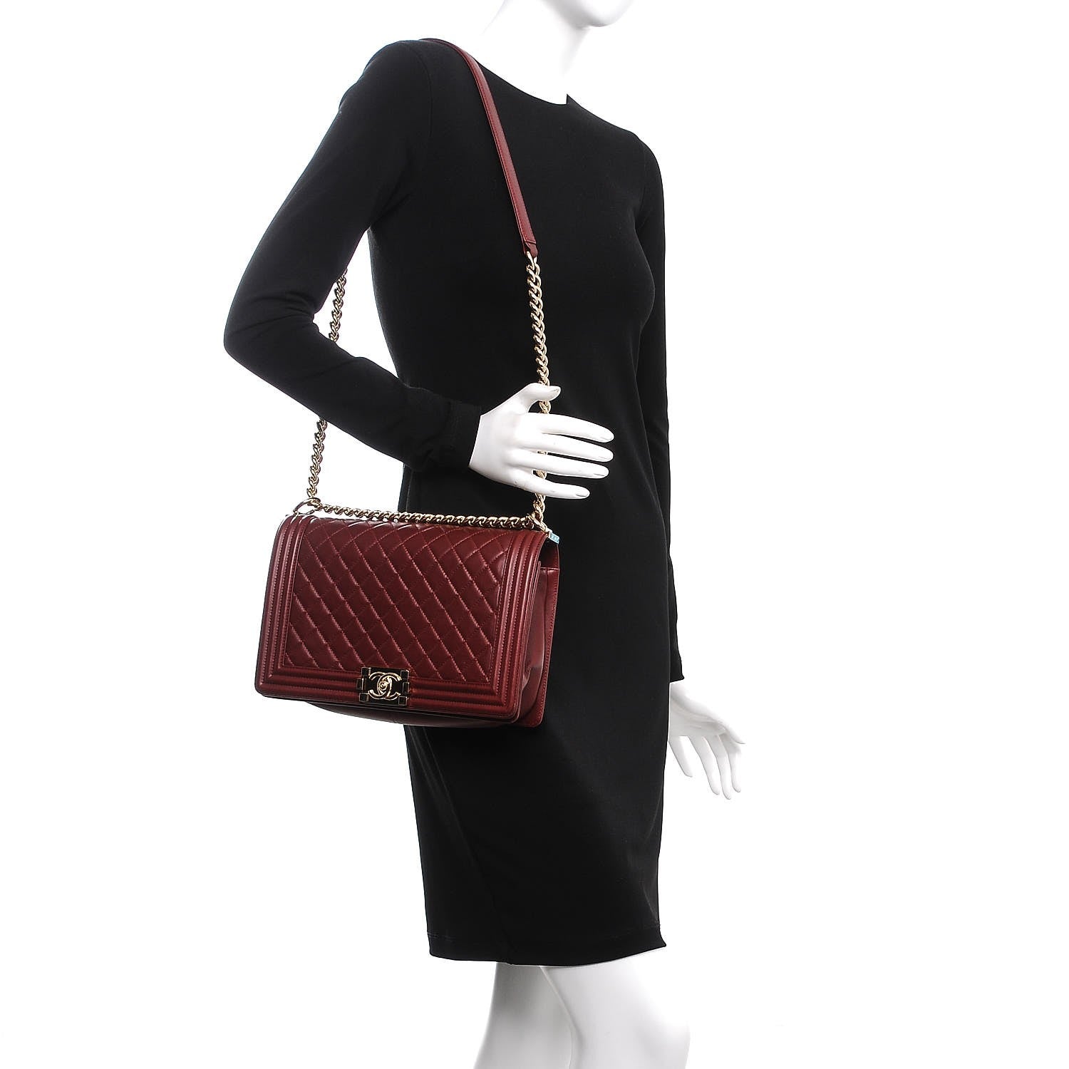 Chanel Lambskin Quilted New Medium Boy Flap Dark Red 2 of 13