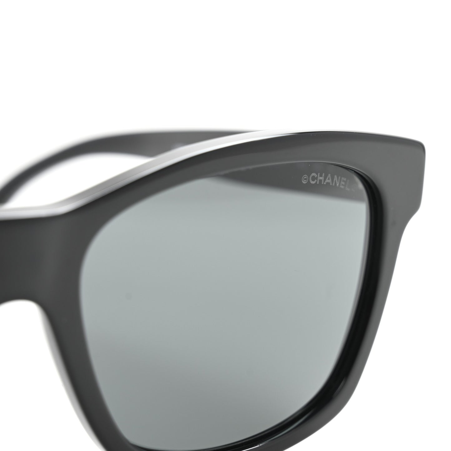 Acetate Quilted Square Sunglasses 5484-A Black