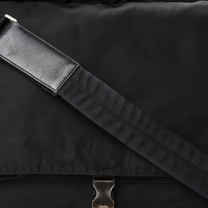 Prada Tessuto Nylon Saffiano Messenger Satchel Black 11 of 13