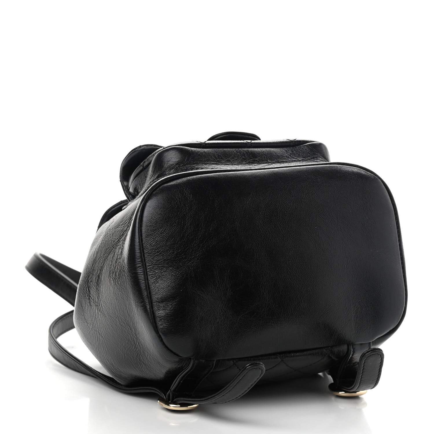Chanel Glazed Aged Calfskin Quilted Small Duma Drawstring Backpack Black 4 of 10