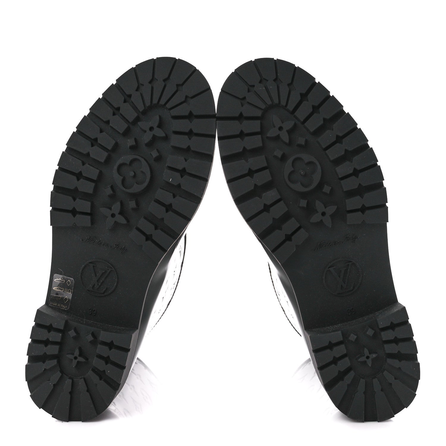 Louis Vuitton Rubber Embossed Monogram Drops Flat Half Boots 39 Black 5 of 7