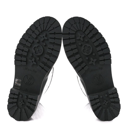 Louis Vuitton Rubber Embossed Monogram Drops Flat Half Boots 39 Black 5 of 7