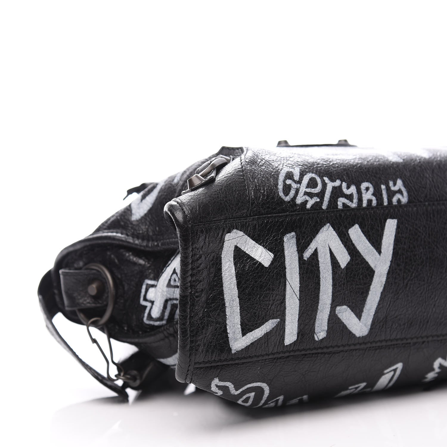 Balenciaga Agneau Classic Hardware Graffiti All Over S City Black 8 of 13
